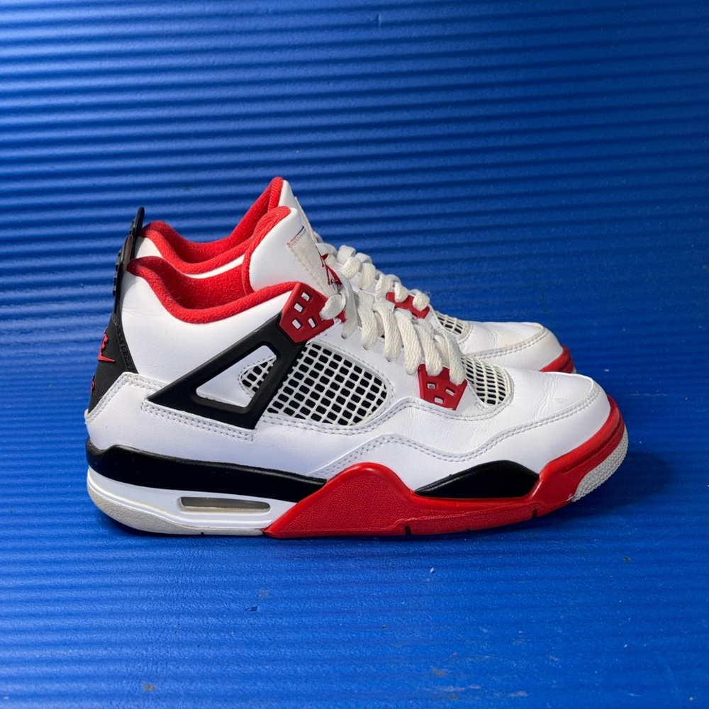 Size 4.5Y- GS Air Jordan 4 Retro OG Athletic Shoes ‘Fire Red’ 408452-160 W- 6